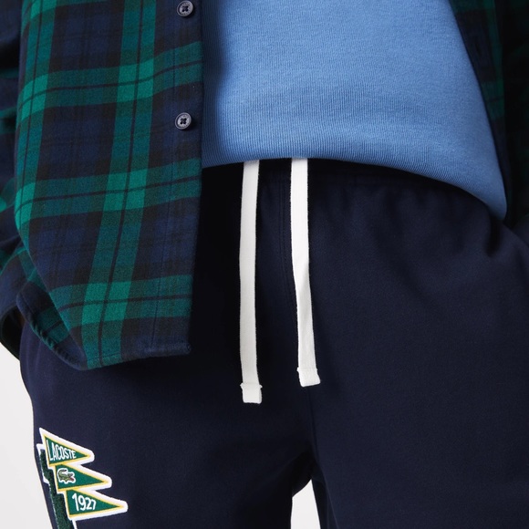 NWT Lacoste varsity Pennants L Badge Fleece Tracksuit Pants size large - Picture 2 of 10